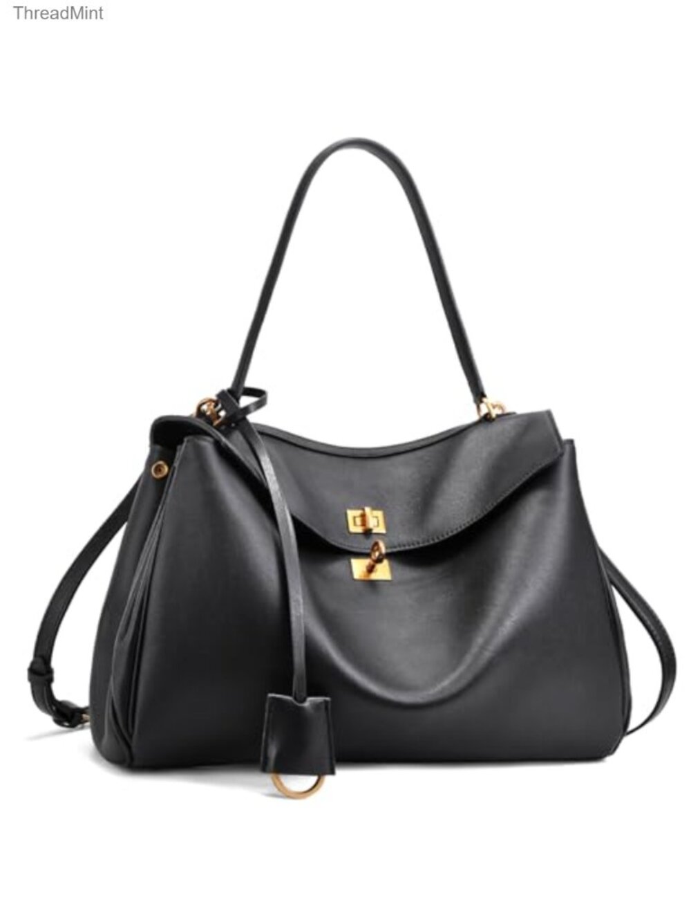 Genuine Leather Tote Bag Women's Top-Handle Satchel Shoulder Handbag